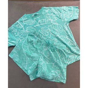 H&M Boy's Cotton Leave Pattern Short Set Size 4-6 / Small (SKU: 33B)